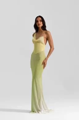 Natalie Rolt Hallie Gown in Citrus Green Size AU 8 (Size 1) for rent on The Volte - image 3