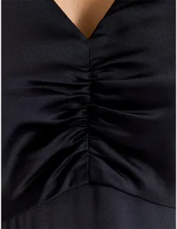 Review Montague Satin Midi Dress Ink Size 12 for rent on The Volte - image 4