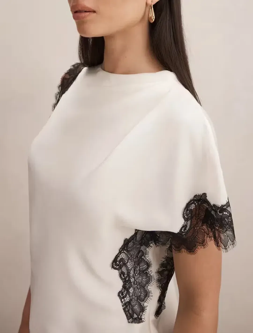 Forever New Dixie Asymmetric Lace Top Size 12 for rent on The Volte - main image