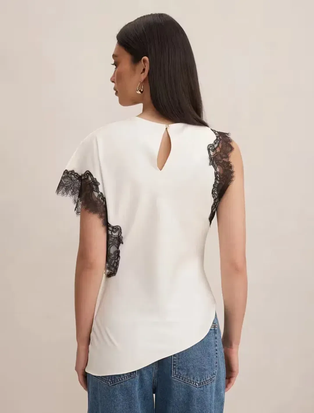 Forever New Dixie Asymmetric Lace Top Size 12 for rent on The Volte - main image