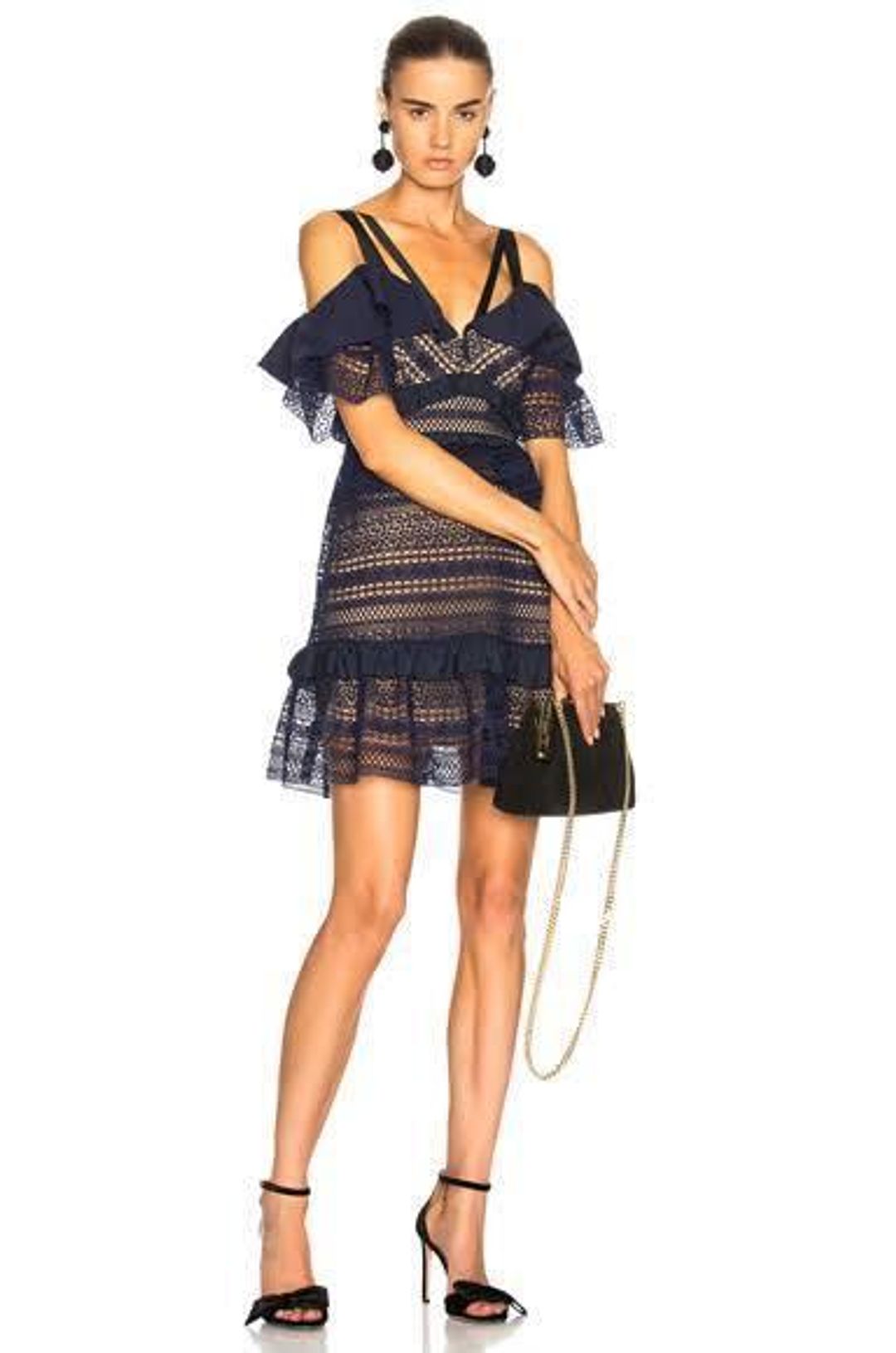Self Portrait Striped Panelled dress size 8 for rent on The Volte - main image