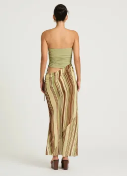 BENNI Roscoe Maxi Dress Earth Stripe size 10  for rent on The Volte - image 3