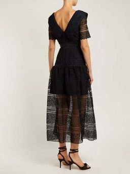 Self Portrait spiral Lace Midi Dress size 6 for rent on The Volte - image 3