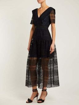 Self Portrait spiral Lace Midi Dress size 6 for rent on The Volte - image 1