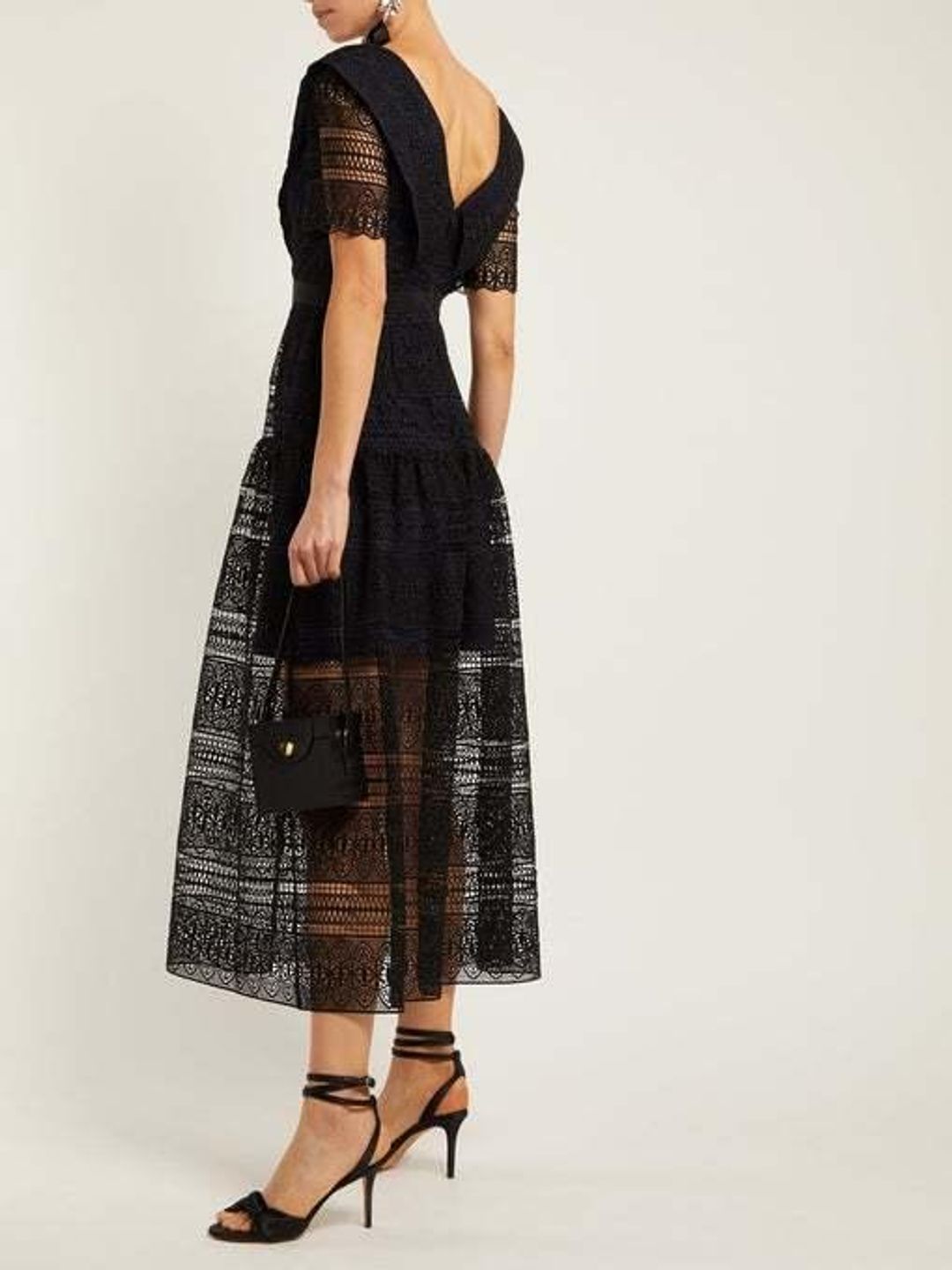 Self Portrait spiral Lace Midi Dress size 6 for rent on The Volte - main image