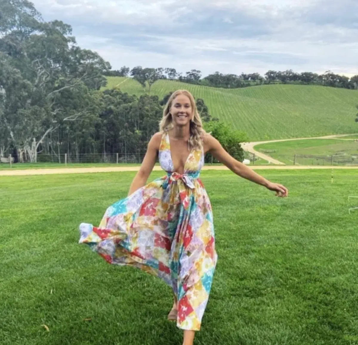 Zimmermann Bells Tie Front Long Dress Size M for rent on The Volte - main image