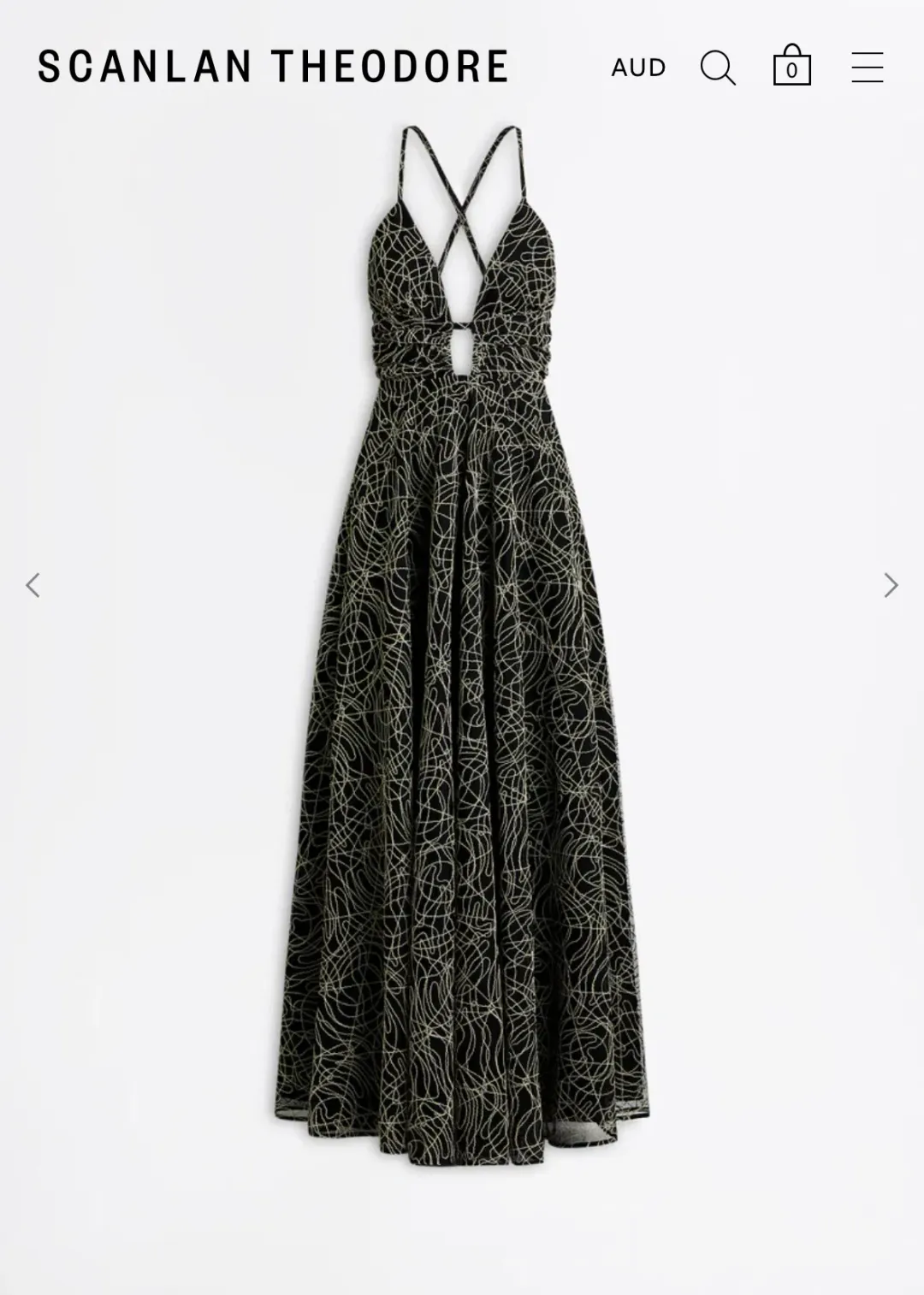 Scanlan Theodore black cornelli gown for rent on The Volte - main image
