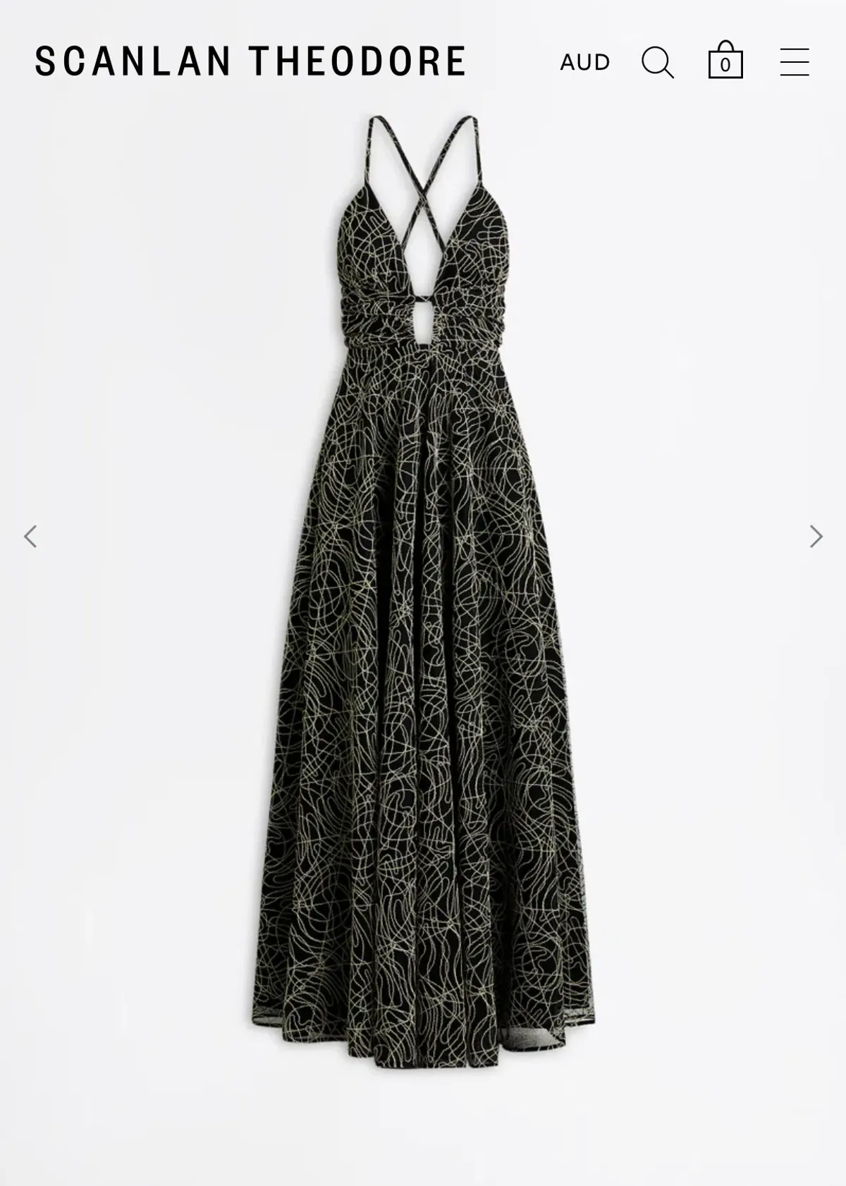 Scanlan Theodore black cornelli gown for rent on The Volte - main image