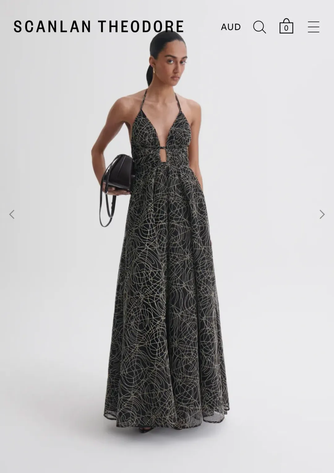 Scanlan Theodore black cornelli gown for rent on The Volte - main image