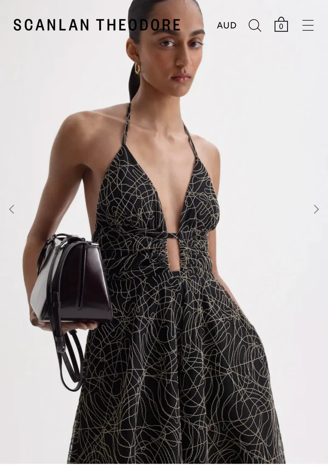 Scanlan Theodore black cornelli gown for rent on The Volte - main image