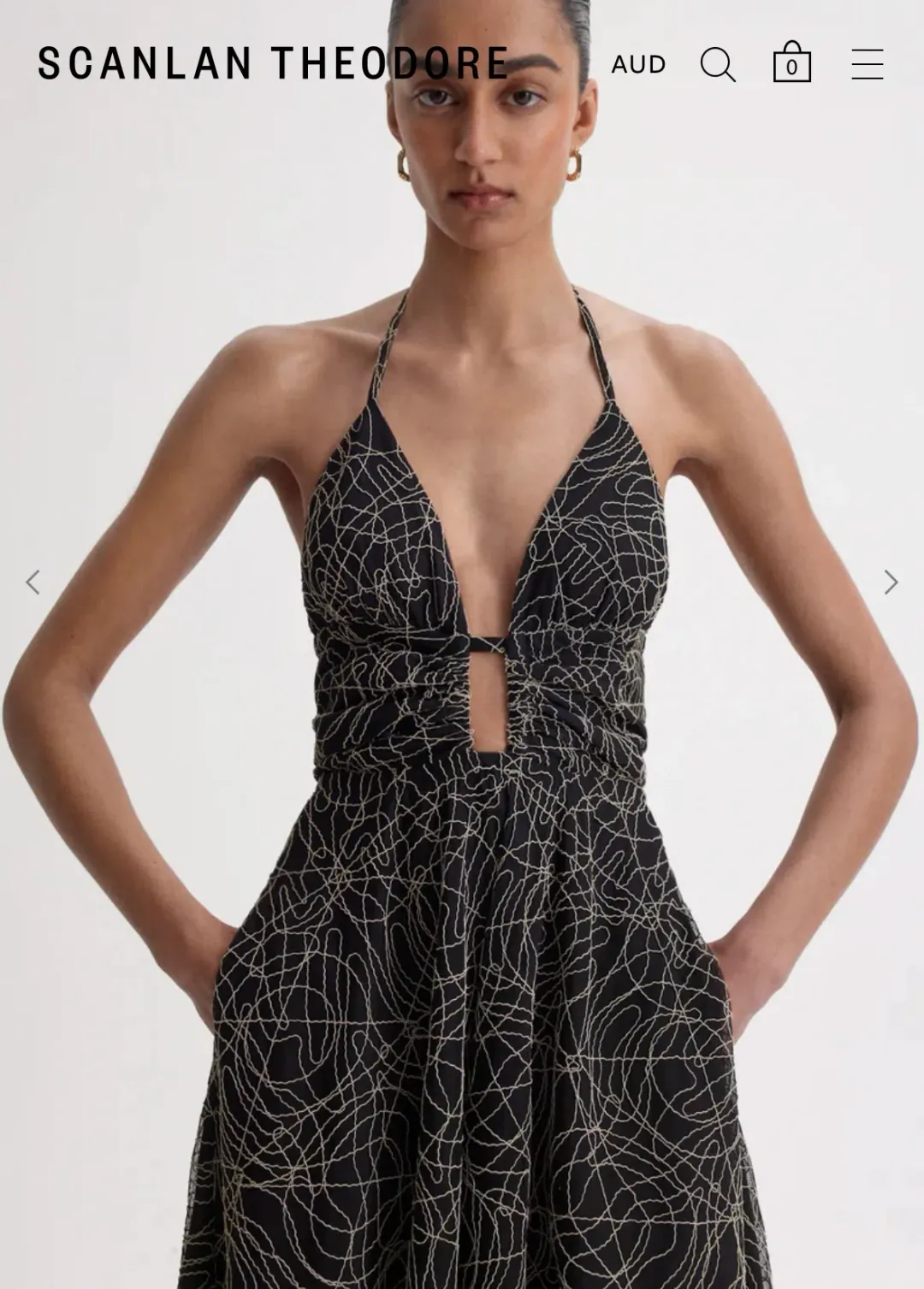 Scanlan Theodore black cornelli gown for rent on The Volte - main image