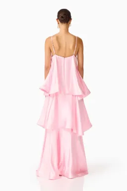 Tilly Tiered Maxi Dress in Pale Pink Size Small for rent on The Volte - image 3