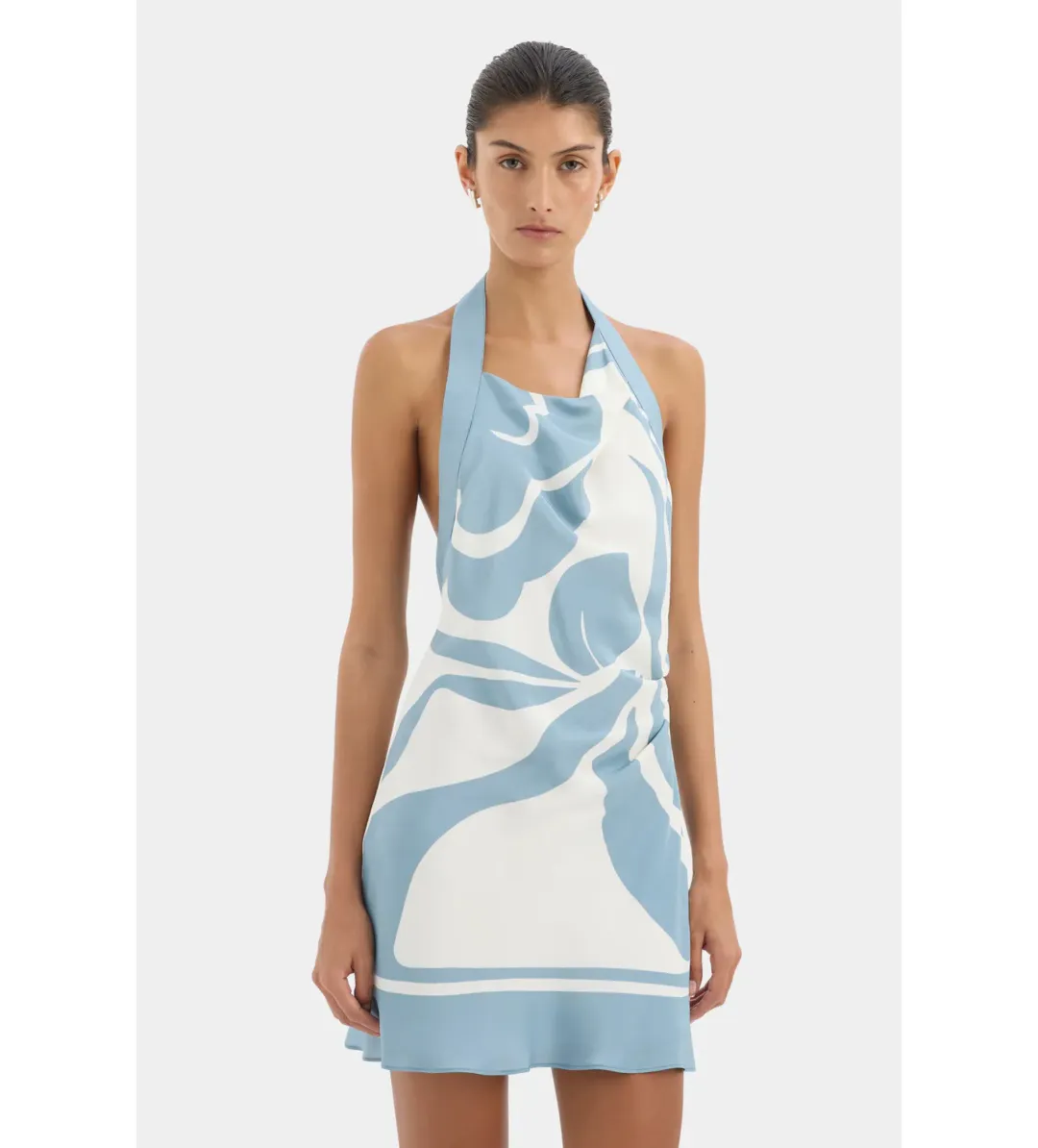 Sir The Label Lilou Halter Mini Dress in Liora Bue Size 0/AU6 for rent on The Volte - main image