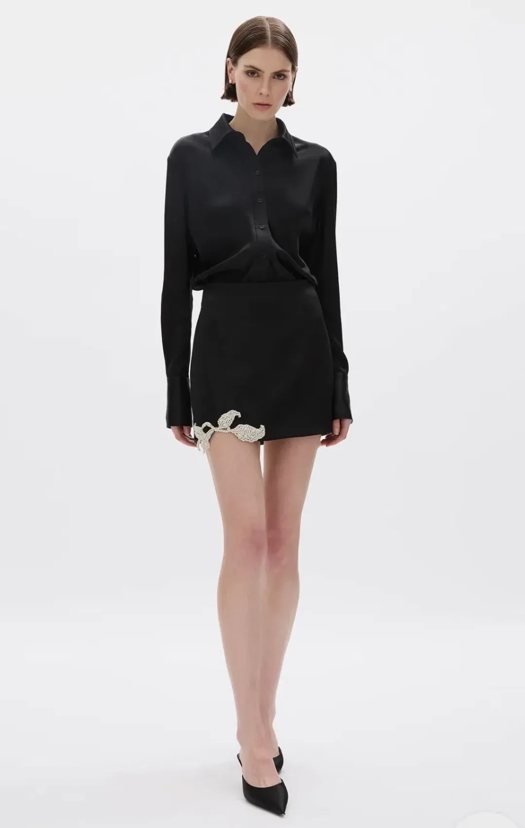 Rachel Gilbert Hallie Shirt & Mini Skirt Set in Black AU 6 for rent on The Volte - main image