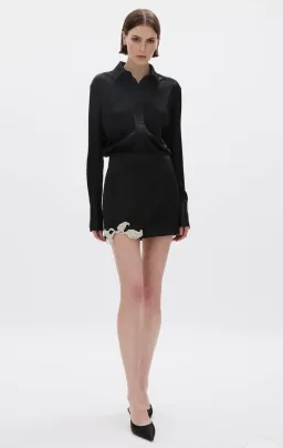 Rachel Gilbert Hallie Shirt & Mini Skirt Set in Black AU 6 for rent on The Volte - image 2