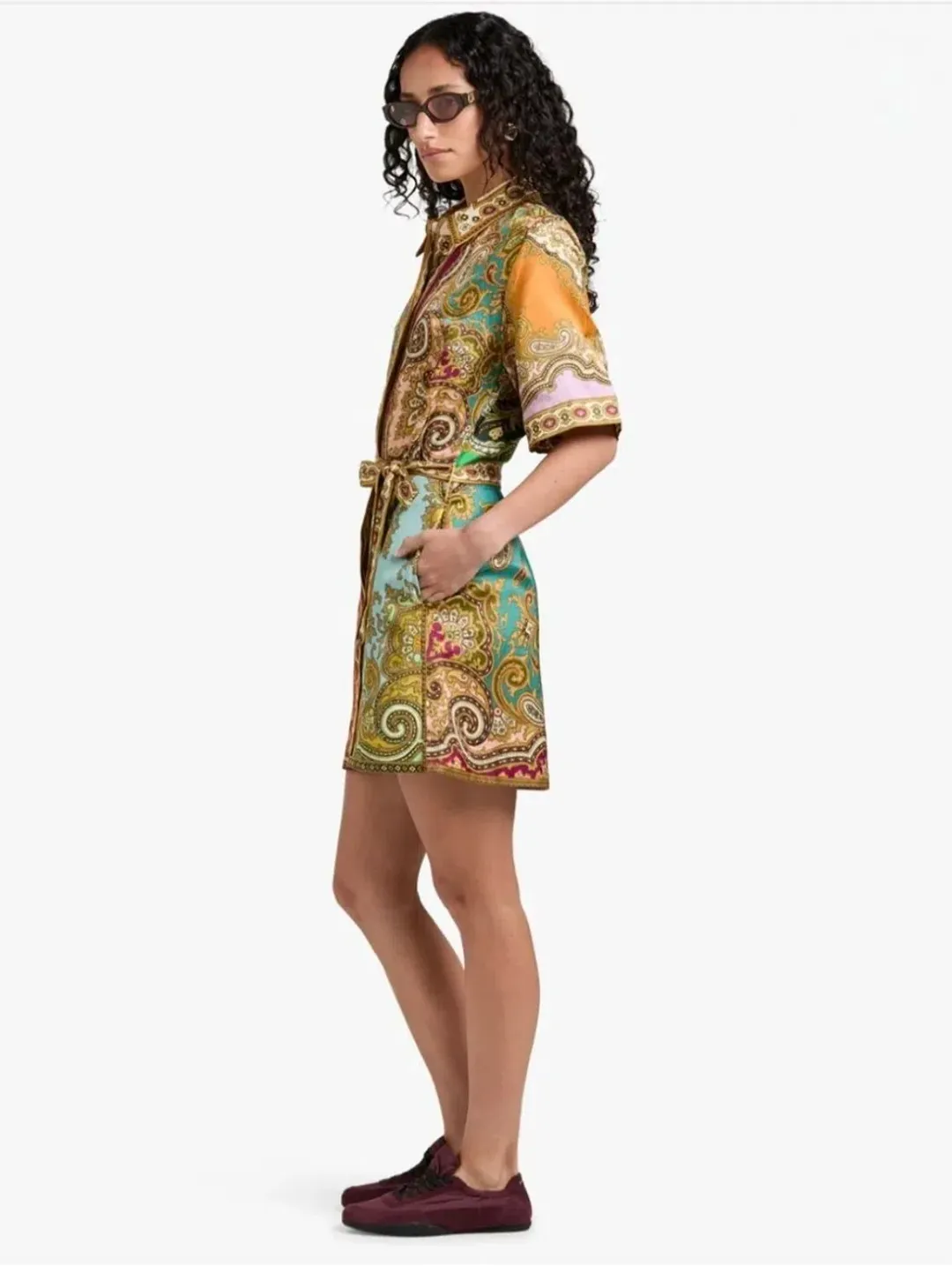 Alemais Clemenza Spliced Mini Dress Paisley print Size 10 for rent on The Volte - main image