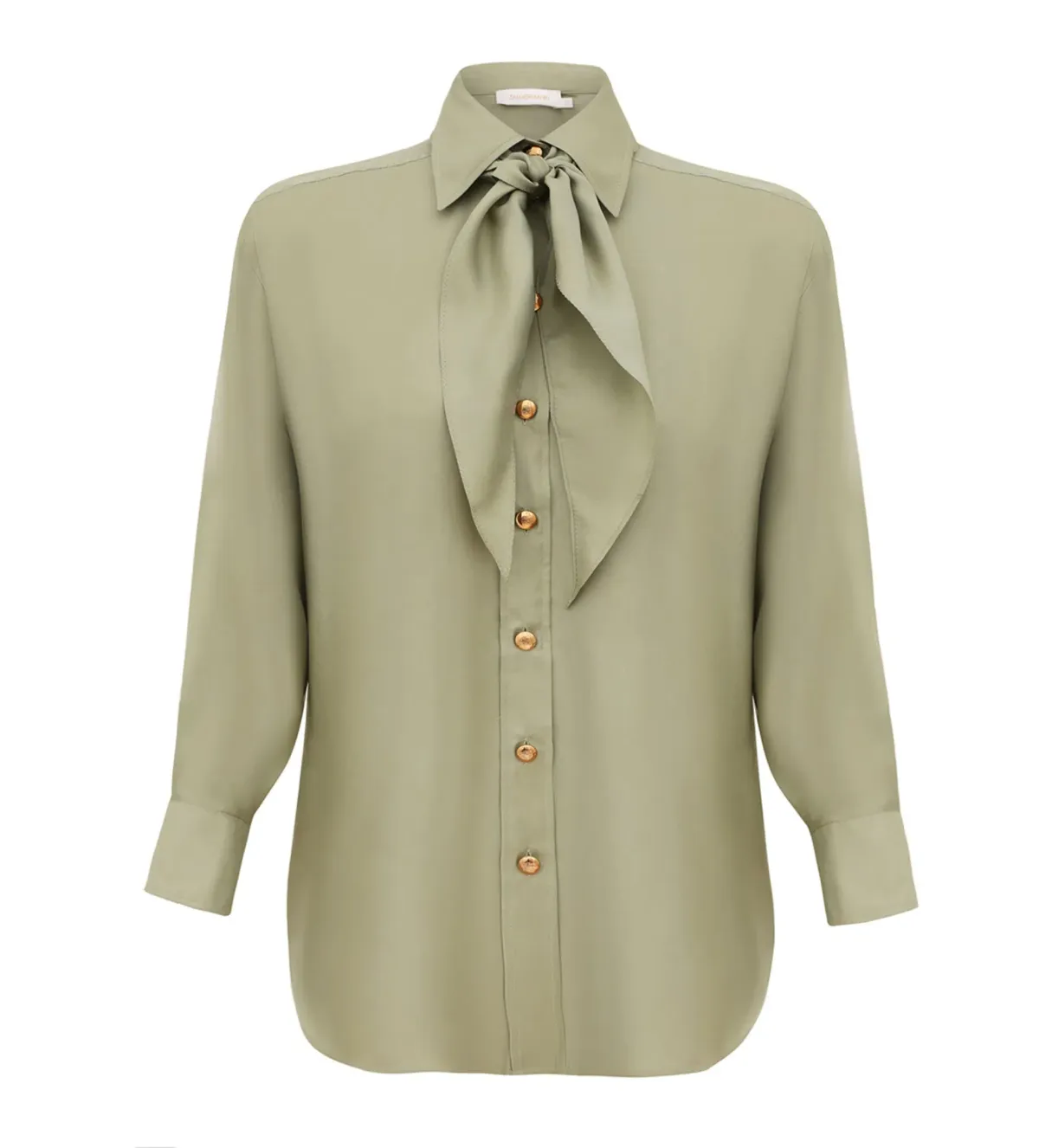 Zimmermann Relaxed Silk Shirt (Size OP/AU6) & Luna Wool Silk Tailored Short (Size 1/AU8) in Palm  for rent on The Volte - main image