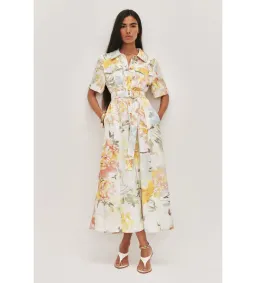 Aje Manon Midi Dress in Jardin Floral Print Size 12 for rent on The Volte - image 1