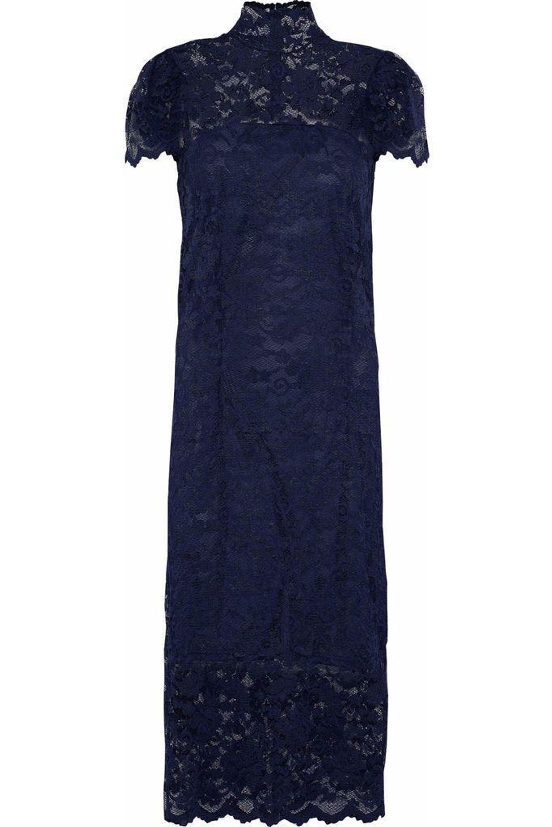 Ganni Flynn Stretch-Lace Turtleneck Dress size 6 for rent on The Volte - main image