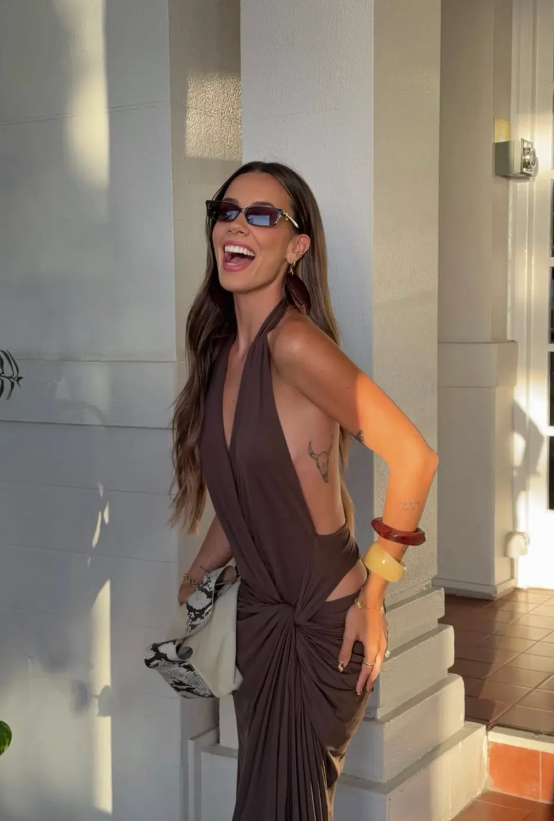 Bec and Bridge Clementine Twist Dress in Milk Chocolate Brown Size 8 for rent on The Volte - main image