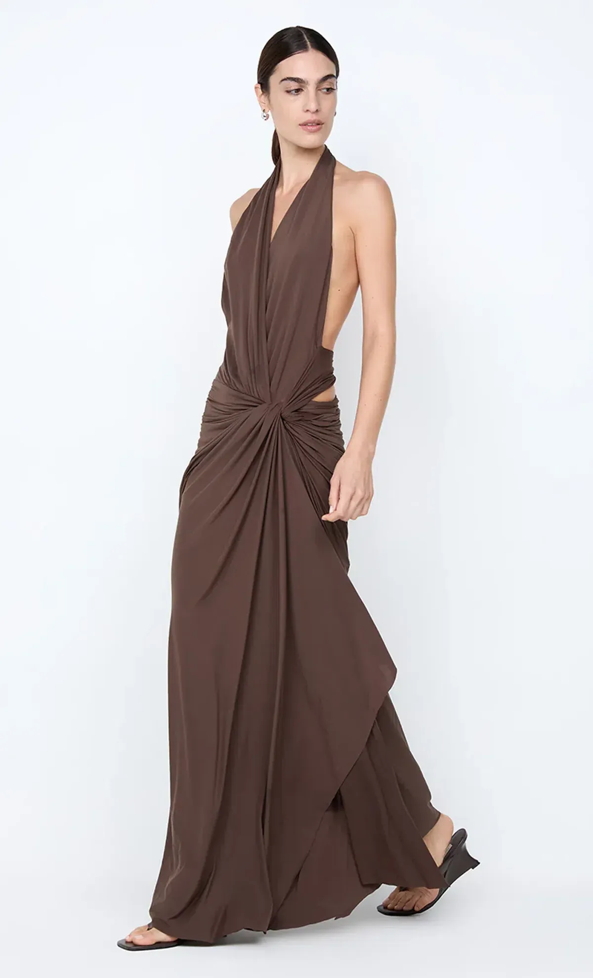 Bec and Bridge Clementine Twist Dress in Milk Chocolate Brown Size 8 for rent on The Volte - main image