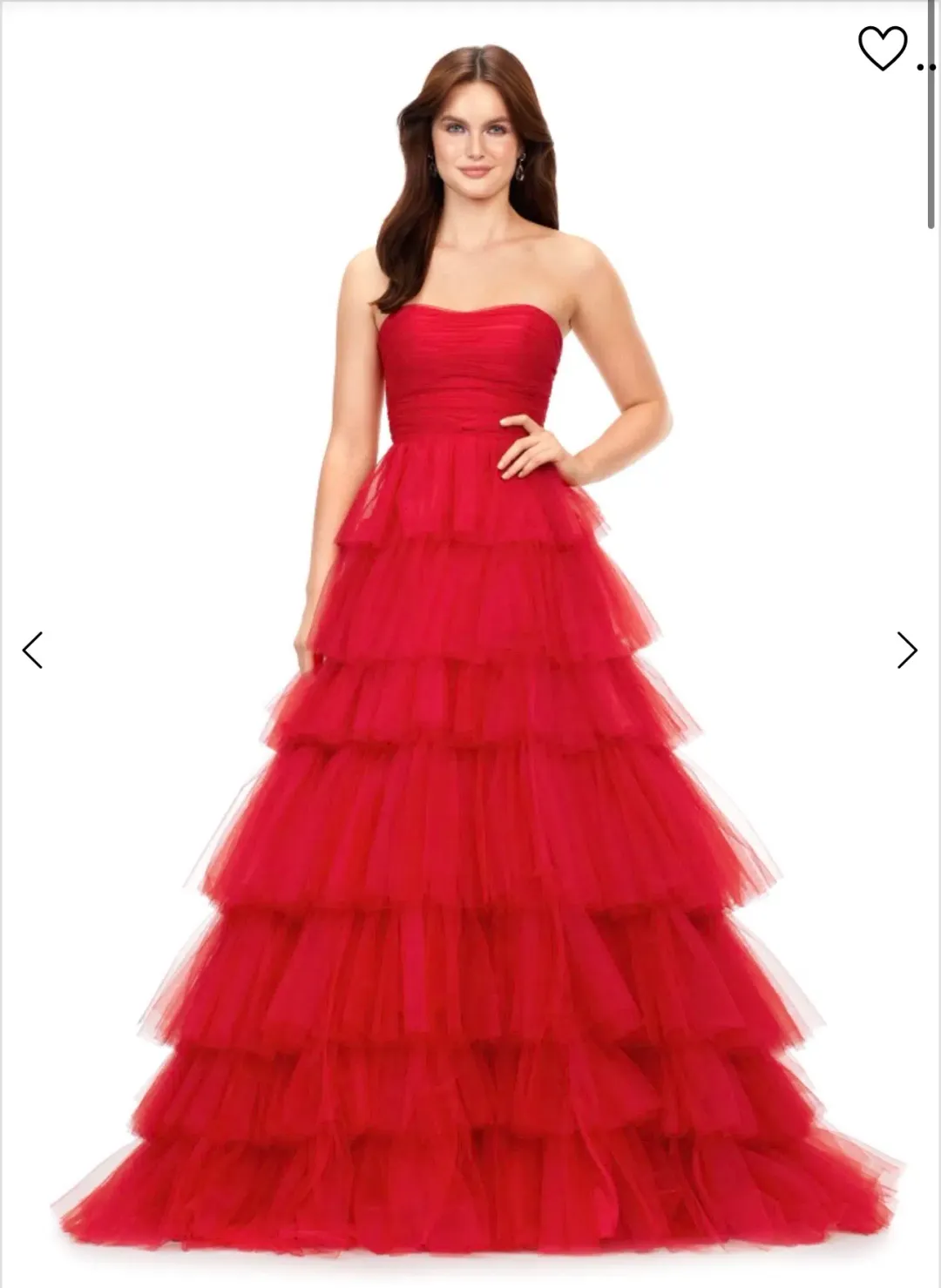 Ashley Lauren strapless red gown size 8 for rent on The Volte - main image