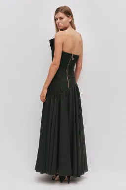 Aje Aquiline Maxi Gown in Hunter Green Size S / AU 8 for rent on The Volte - image 3