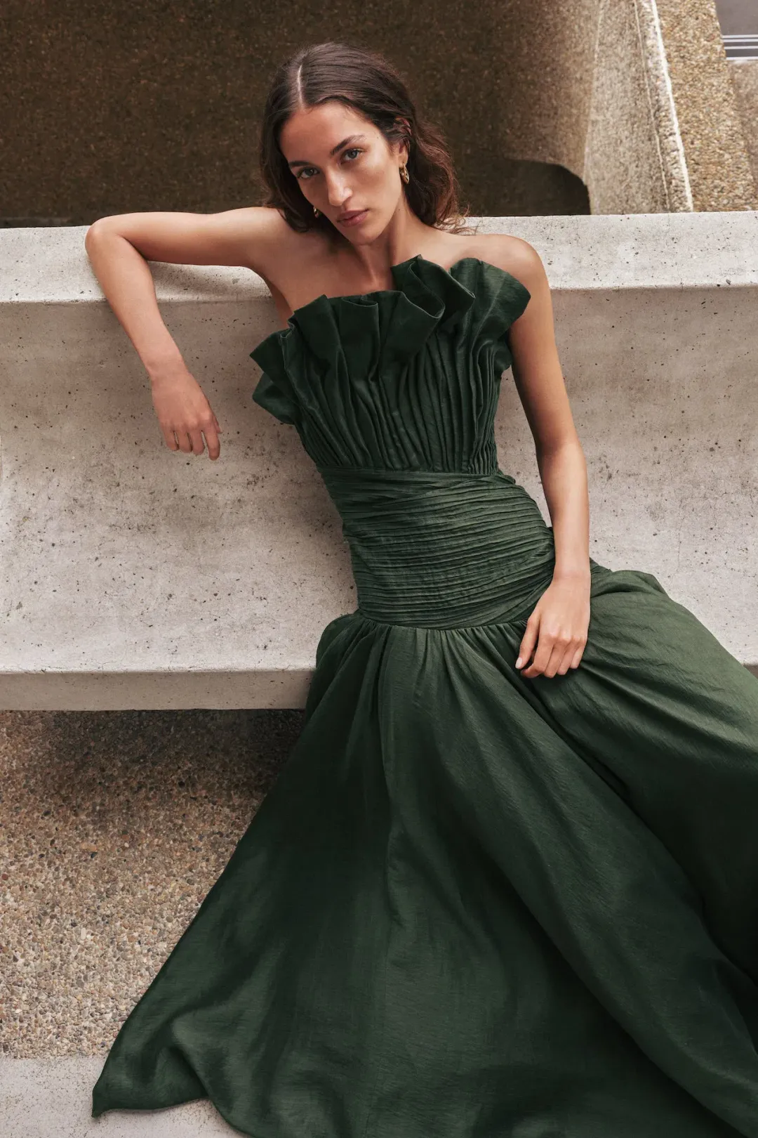 Aje Aquiline Maxi Gown in Hunter Green Size S / AU 8 for rent on The Volte - main image