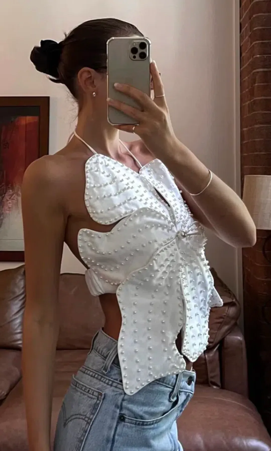 Yojani Jacques Top - White  for rent on The Volte - main image