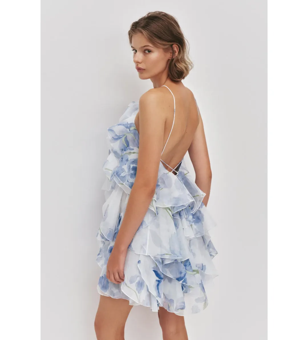 Aje Pandorea Layered Mini Dress Iris Size 6 for rent on The Volte - main image