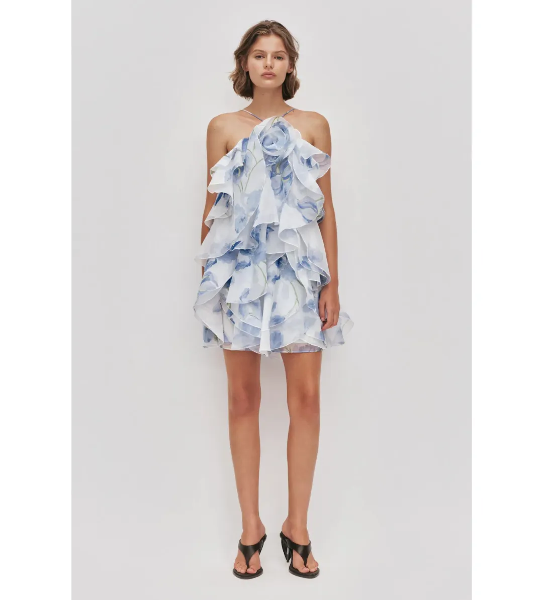 Aje Pandorea Layered Mini Dress Iris Size 8 for rent on The Volte - main image