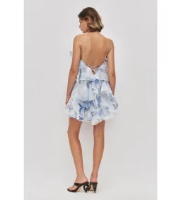 Aje Pandorea Layered Mini Dress Iris Size 10 for rent on The Volte - image 4