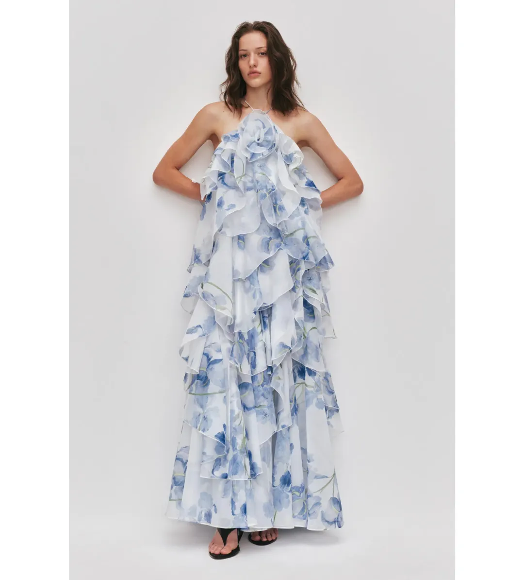 Aje Pandorea Layered Maxi Dress Iris Size 6 for rent on The Volte - main image