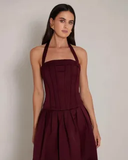 Elle Zeitoune Dakota Dress in Wine Size 8 for rent on The Volte - image 3