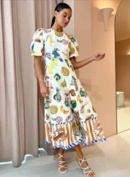 Alemais Theo Midi Dress in Print Size 14 for rent on The Volte - image 2