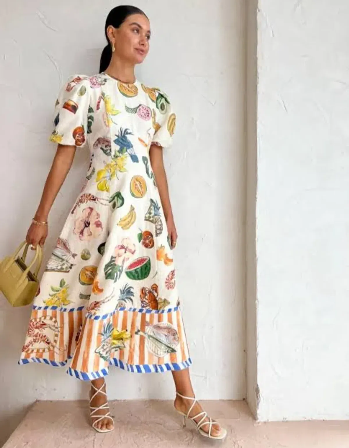 Alemais Theo Midi Dress in Print Size 14 for rent on The Volte - main image