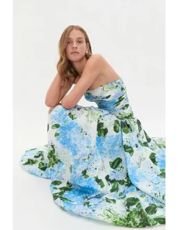 Aje Behold Maxi Dress Blue Size 8 for rent on The Volte - image 3