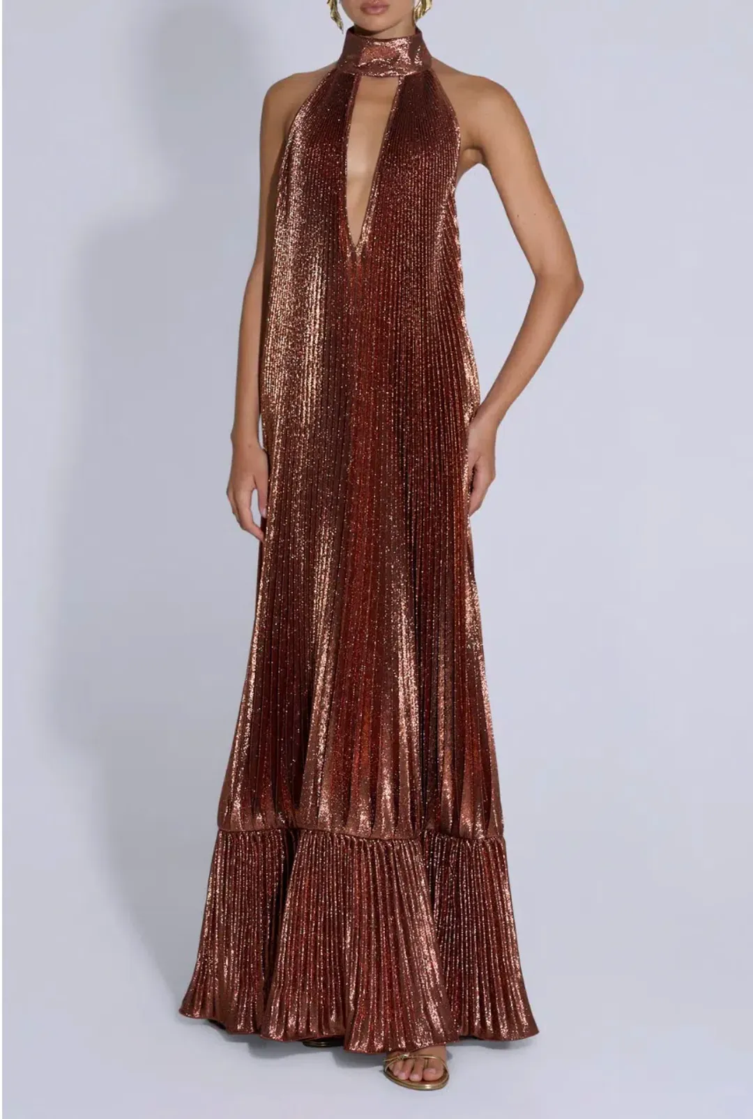Libertie Gown - Bronze Glitter for rent on The Volte - main image