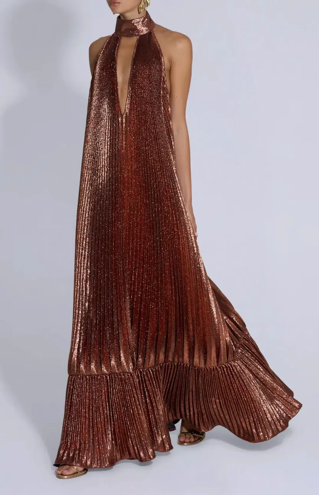 Libertie Gown - Bronze Glitter for rent on The Volte - main image