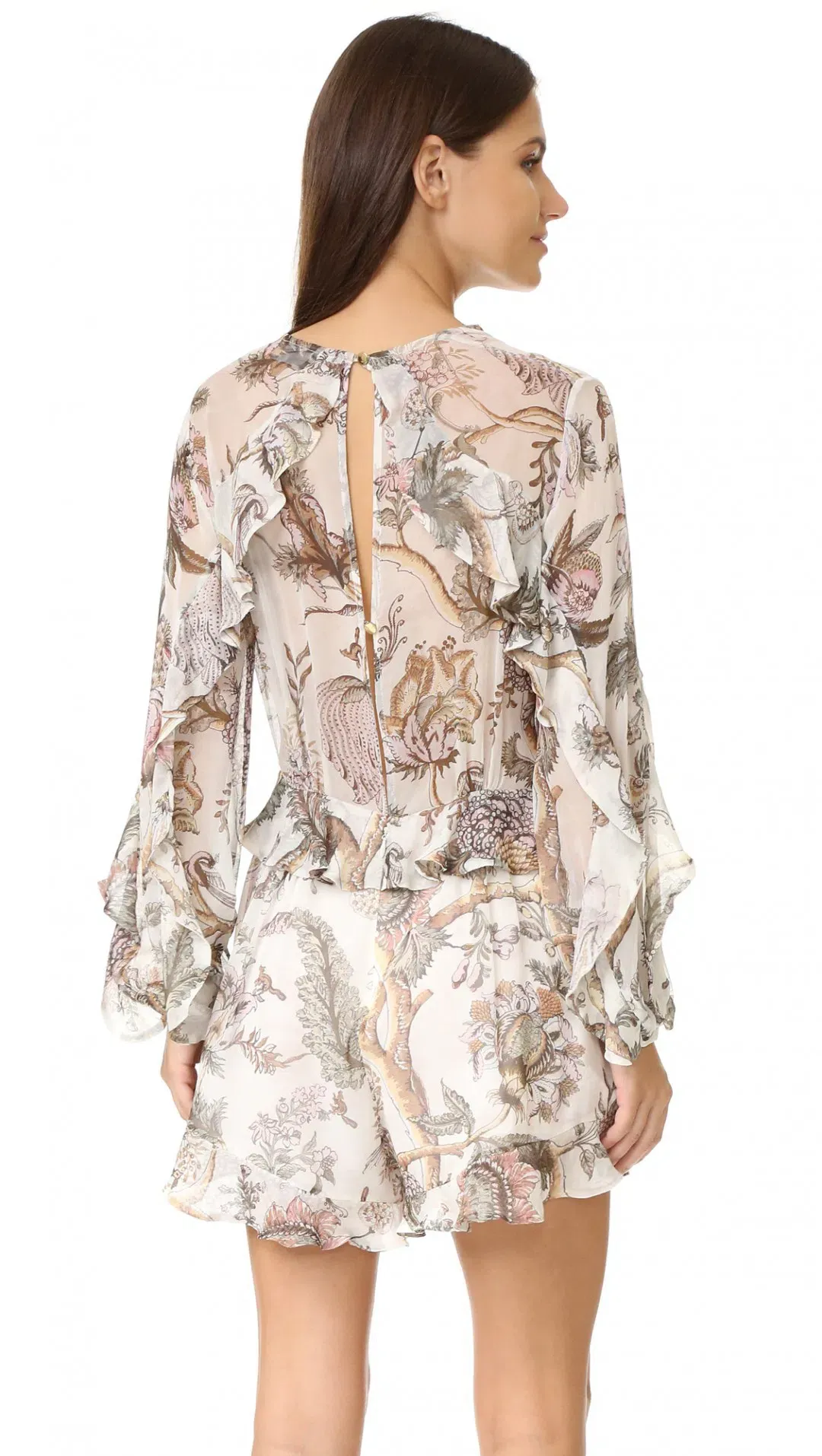 Zimmermann Karmic Flounce Playsuit Indienne Floral Size 6 for rent on The Volte - main image