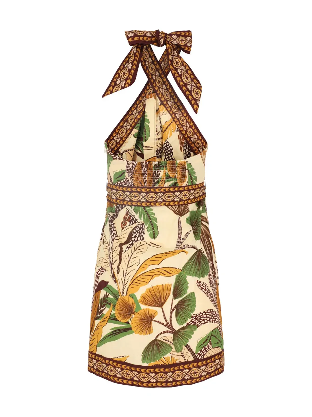 FARM RIO FOLIAGE SKETCH SAND HALTER SIZE SMALL for rent on The Volte - main image