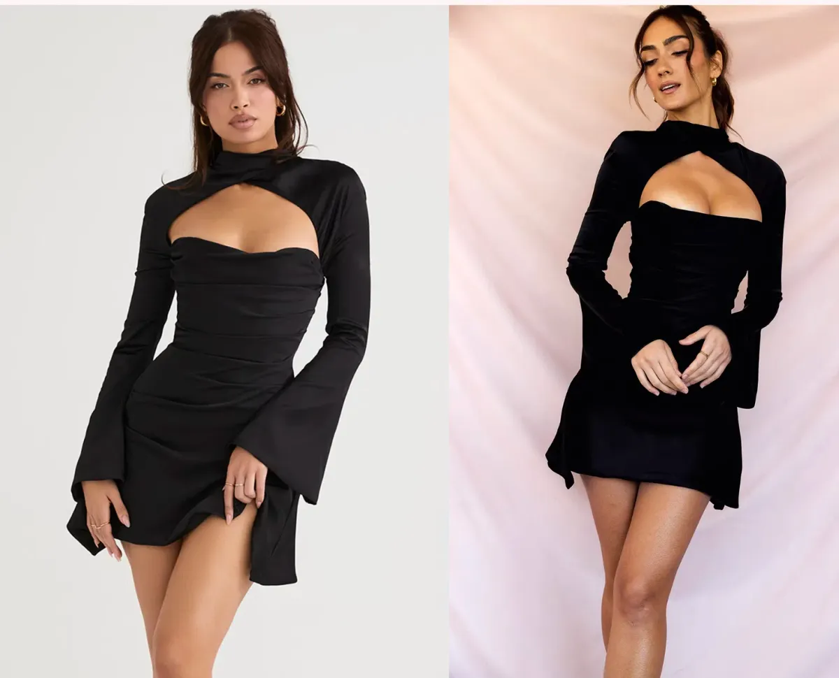 House of CB "TOIRA" Black Corset Mini Dress XS BRAND NEW for rent on The Volte - main image