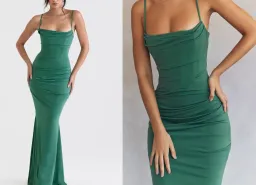 House of CB "MILENA" Forest Green Corset Gown XS  for rent on The Volte - image 1
