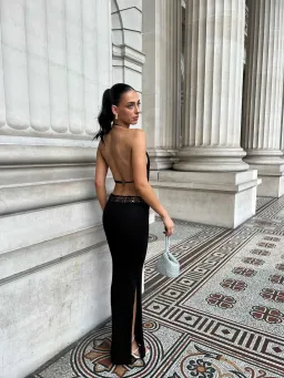 Alpin Beaded Black Sequin Gown for rent on The Volte - image 2