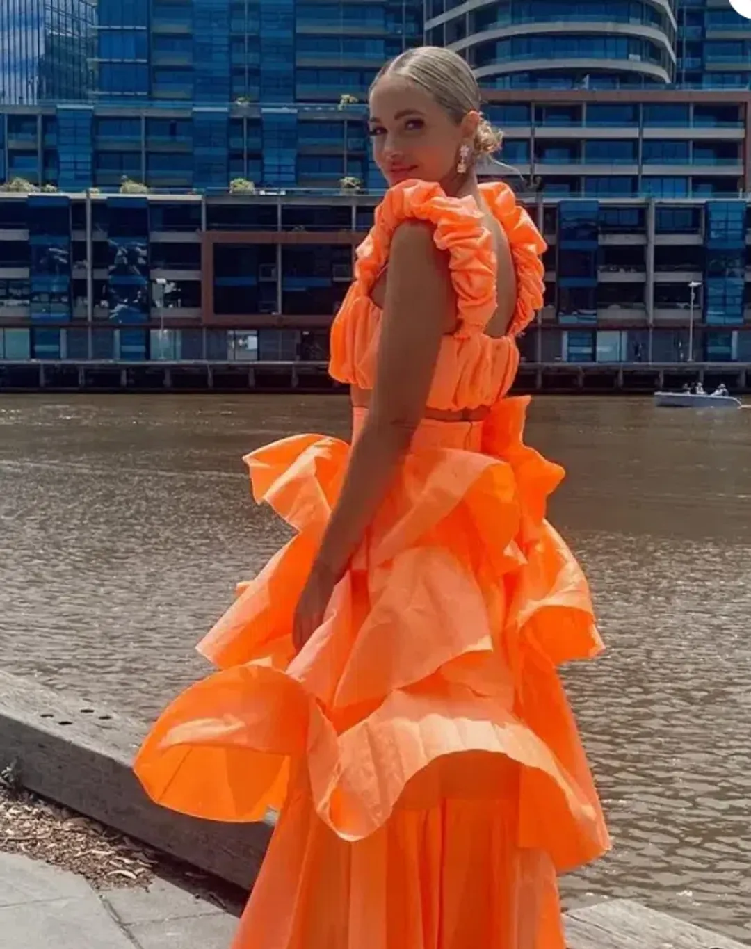 AJE MEDINA SKIRT AND TOP SET [ORANGE] for rent on The Volte - main image