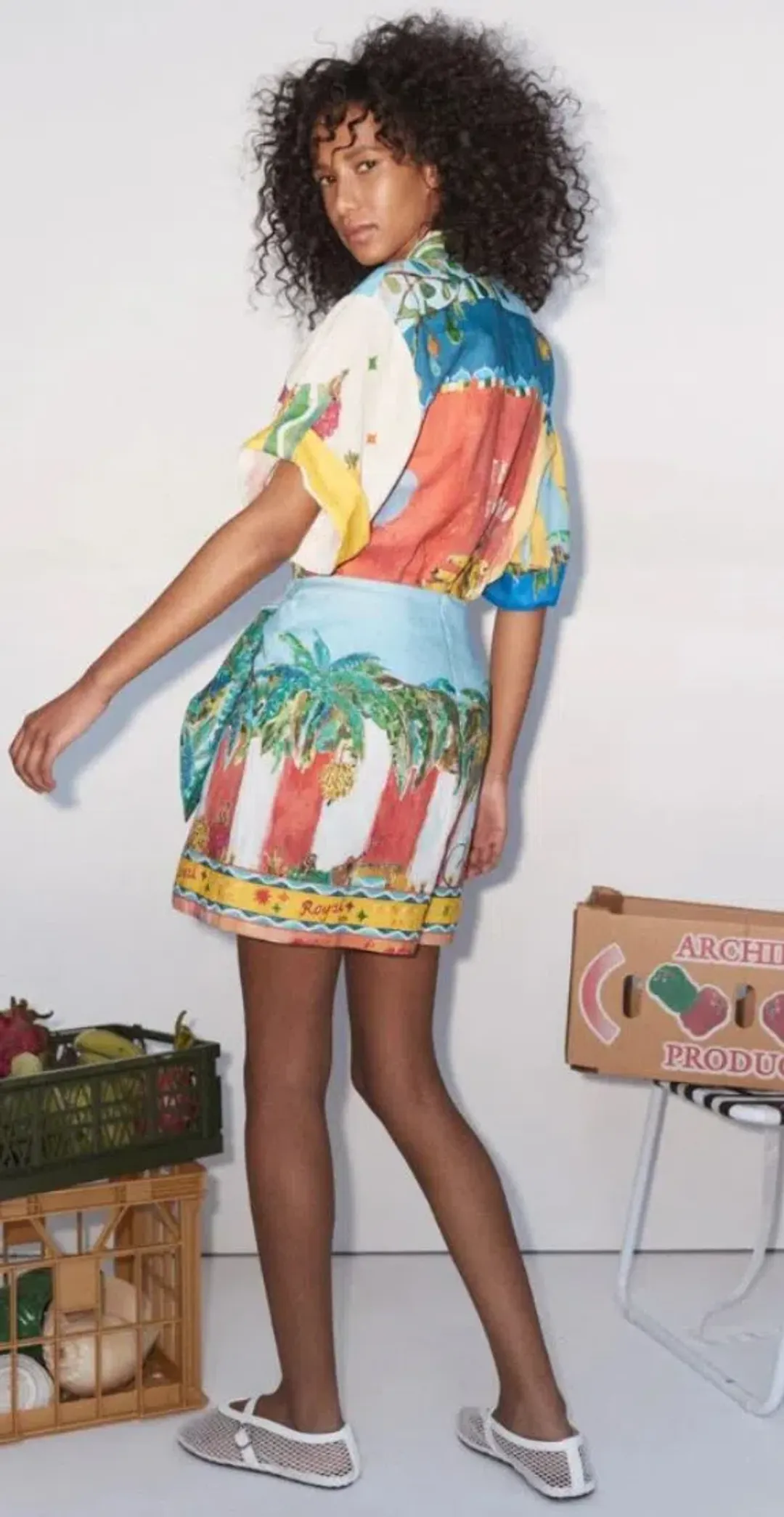 ALEMAIS ALL ABOARD SKIRT AND SHIRT SET for rent on The Volte - main image