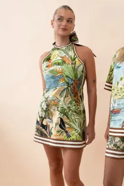 ALEMAIS TOUCAN HALTER MINI DRESS SIZE 10 for rent on The Volte - image 1