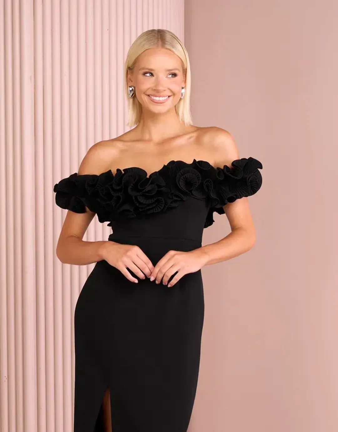 AZZURIELLE FARLEY OFF THE SHOULDER GOWN SIZE 10 for rent on The Volte - main image
