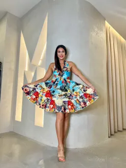 CAMILLA BATHING BOMBSHELL RUFFLE HEM MINI DRESS for rent on The Volte - image 2