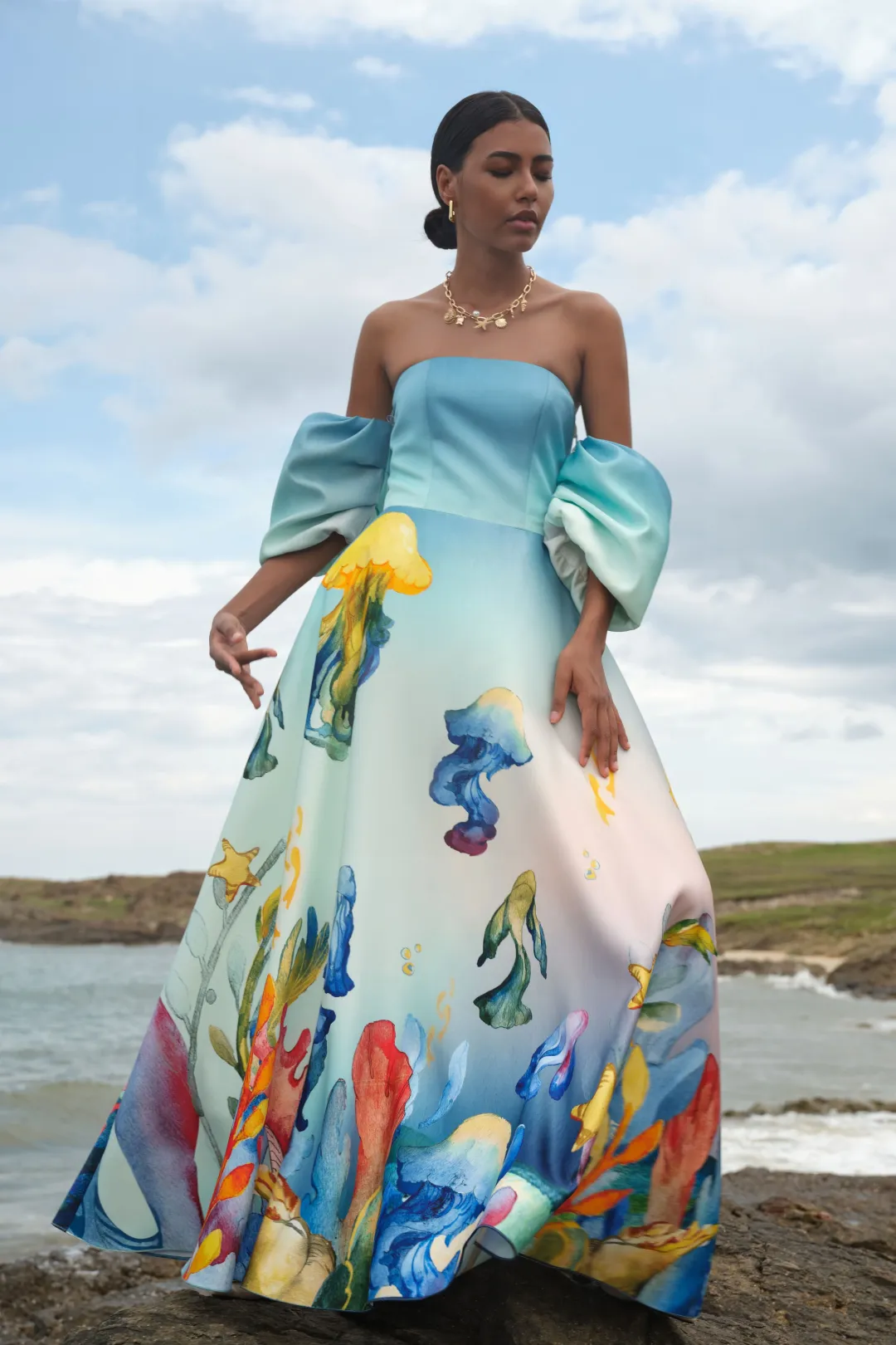 Justin Tong Stephanie Gown Size 12 for rent on The Volte - main image